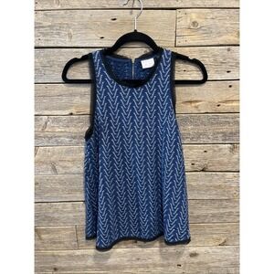 Anthropologie Women's‎ Postmark Sleeveless Blouse Blue Textured Quilted Size XS
